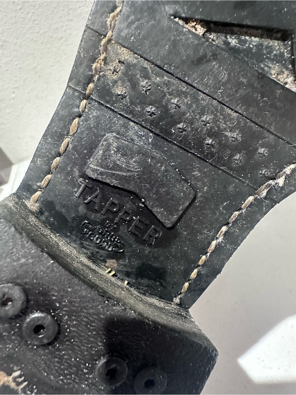 Vintage Vulcan mid sole Tapper sole engineer boots black leather moto buckle - Picture 8 of 9